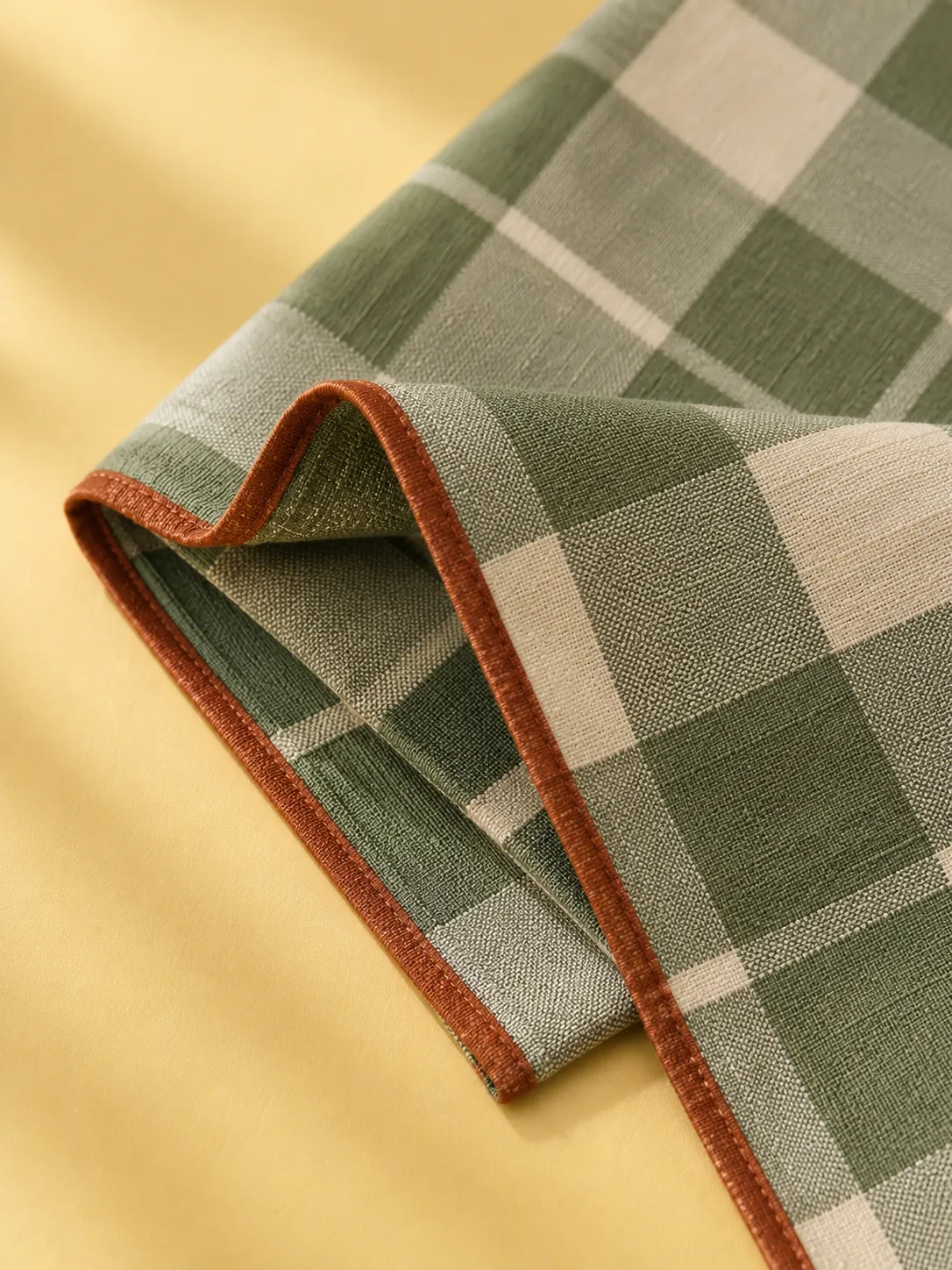 Karo-Carré Checked Square, Nahaufnahme von Struktur und Verschluss