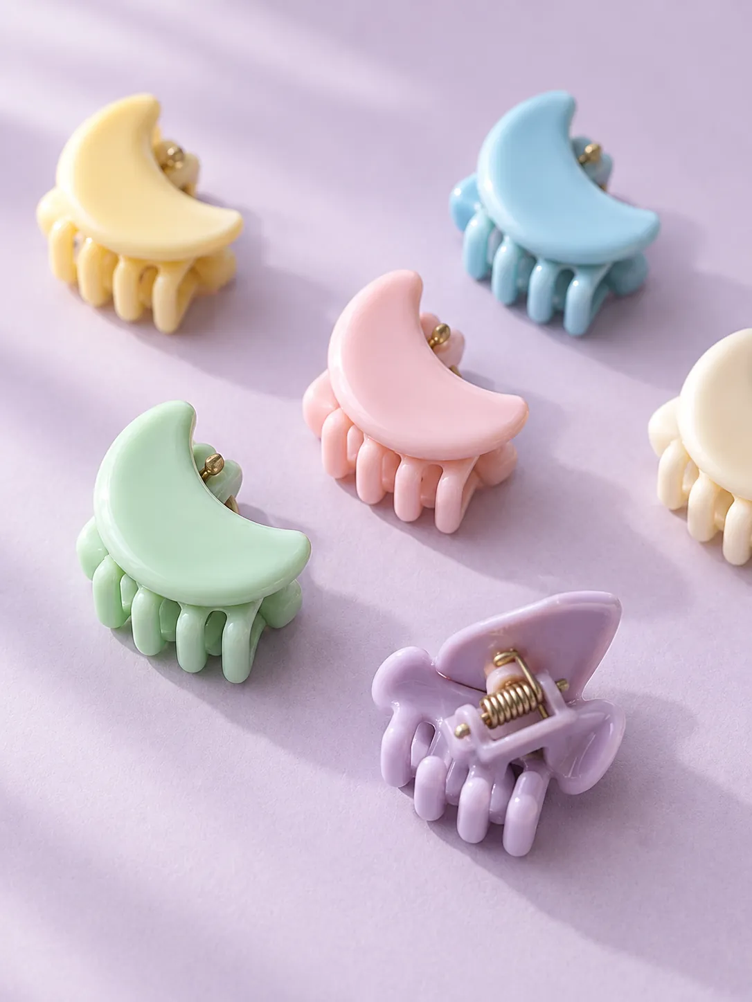 Set de mini-pinces Mini Moon, gros plan sur la matière et la fermeture