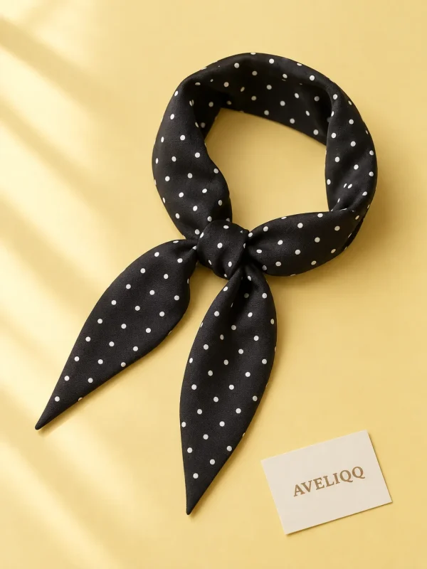 Polka Dot Twilly on a plain coloured background