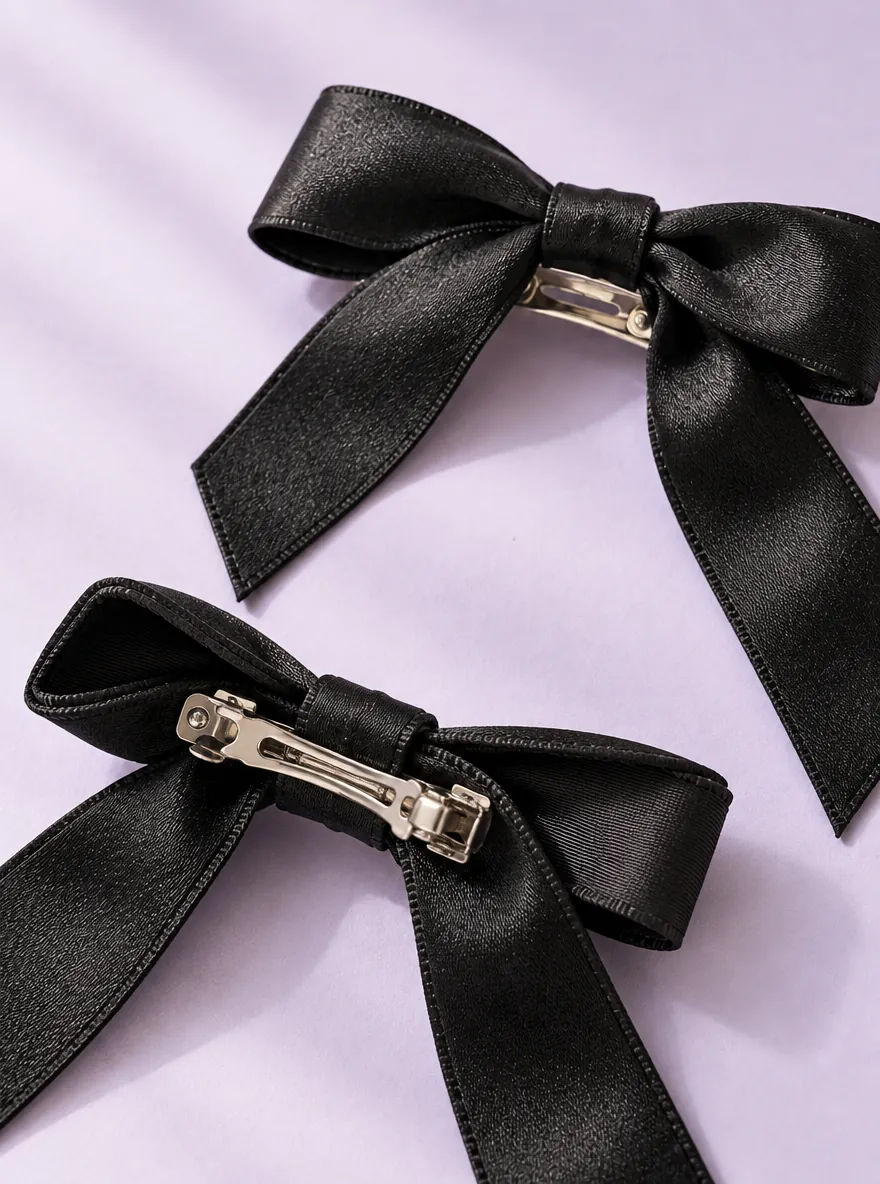 Schleifenspangen-Paar Ribbon, Nahaufnahme von Struktur und Verschluss